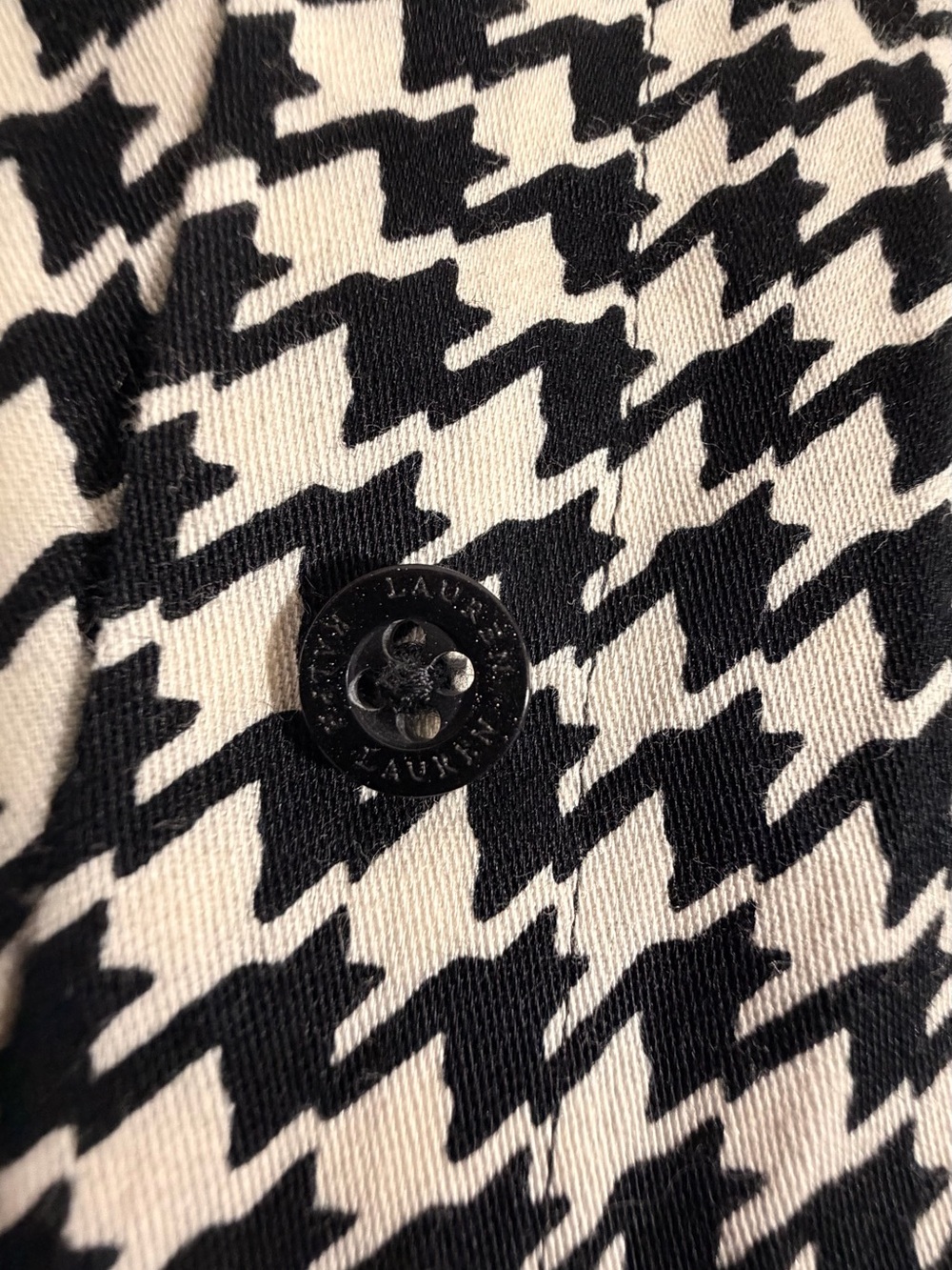 Ralph Lauren Black and White Houndstooth Button-Down Shirt - Picture 5 of 5
